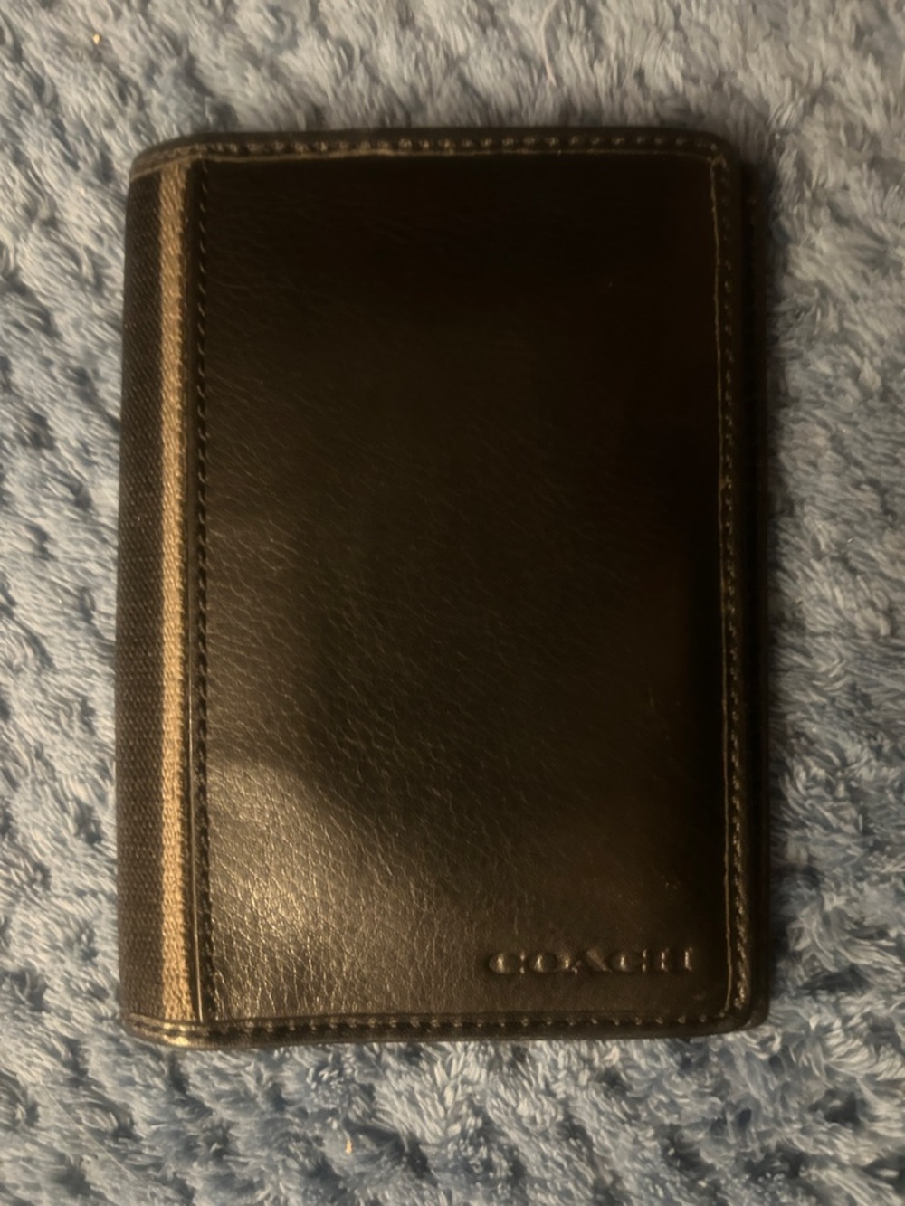 Coach Black Leather Card Holder with Subtle Logo